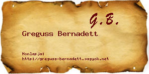 Greguss Bernadett névjegykártya