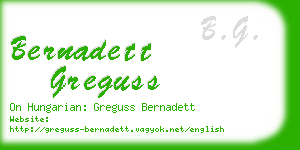 bernadett greguss business card